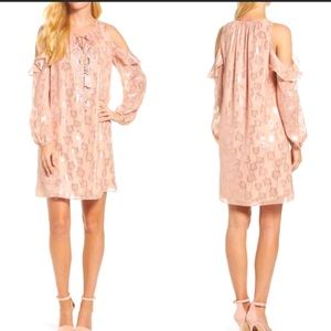 Sz S - Lilly Pulitzer silk metallic pink dress size S